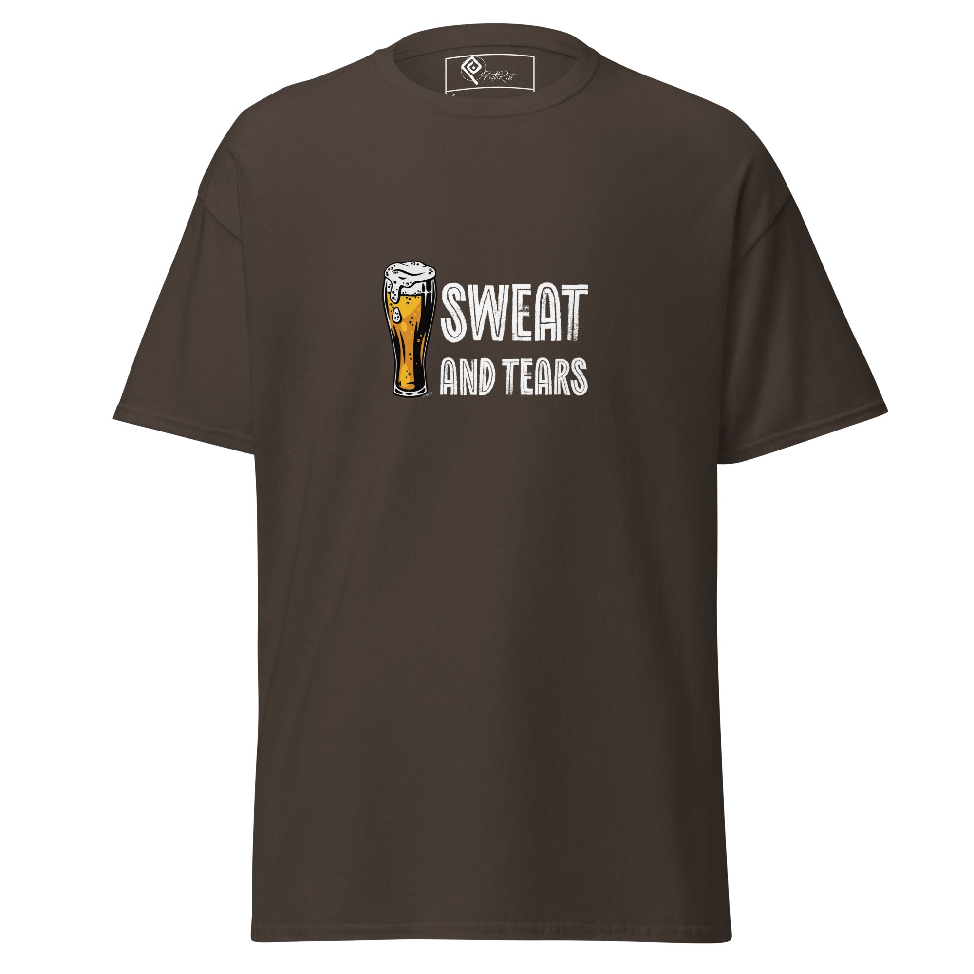 T-shirt unisex marrone cioccolato "Sweat and Tears" della collezione Essential Path