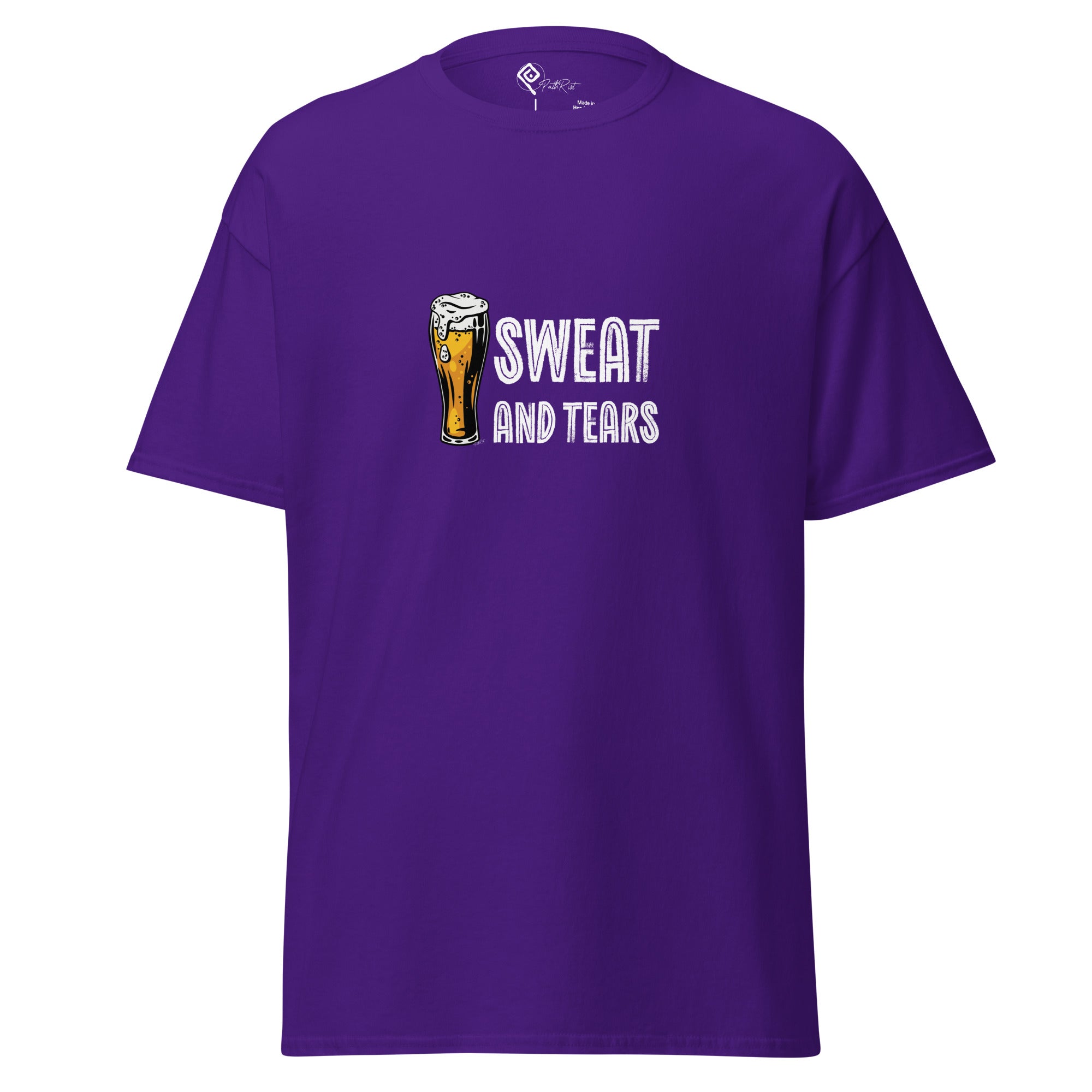 T-shirt unisex viola "Sweat and Tears" della collezione Essential Path